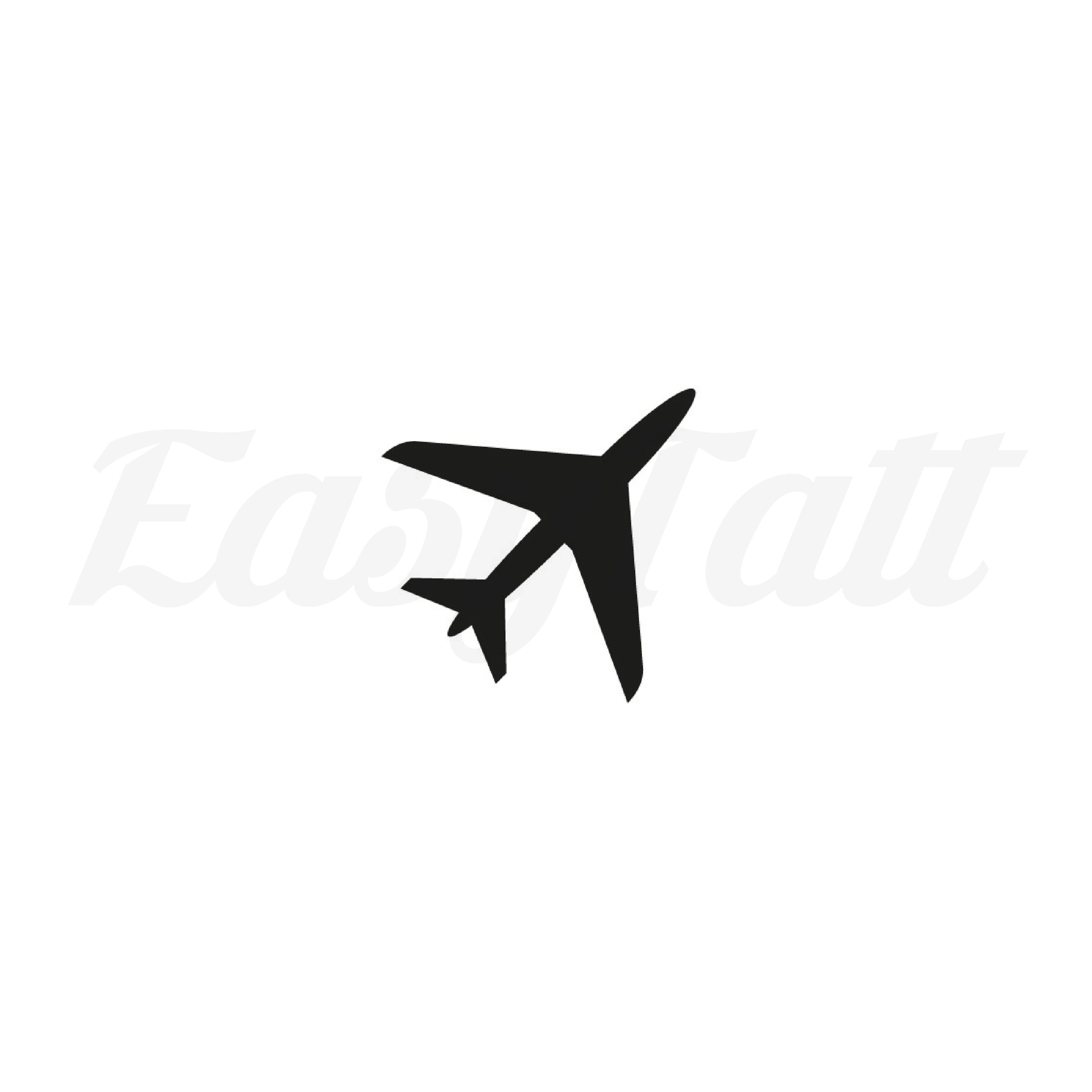 Black Airplane - Temporary Tattoo