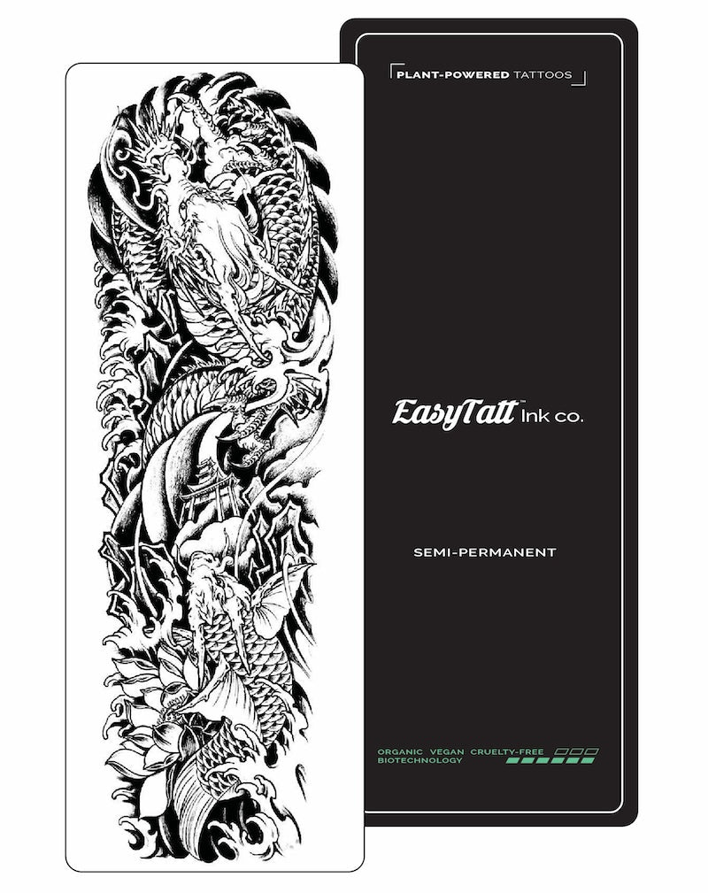 (Full Sleeve) Dragon Koi - Semi-Permanent Tattoo