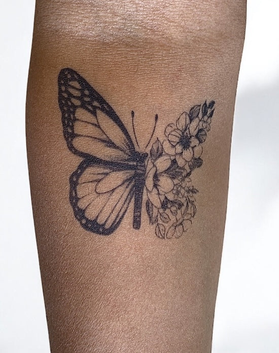 Floral Butterfly - Semi-Permanent Tattoo