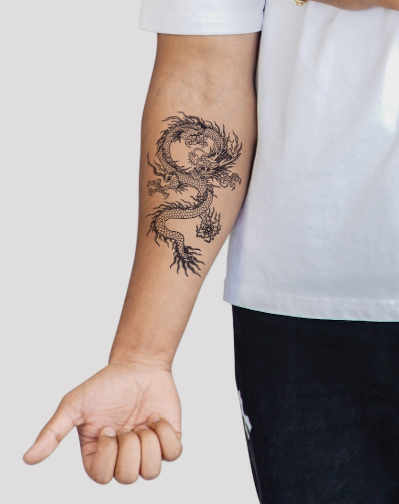 Fierce Dragon - Semi-Permanent Tattoo