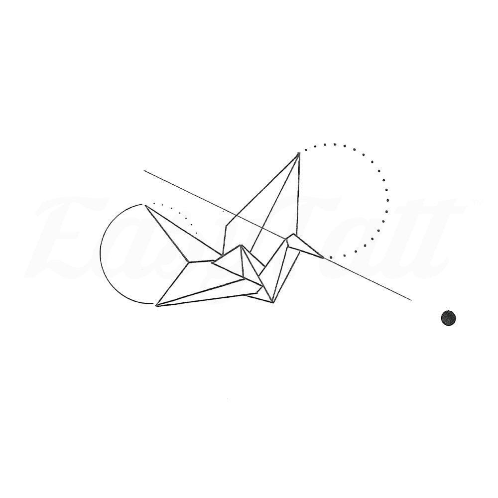 Origami Crane - By MamoArt - Temporary Tattoo