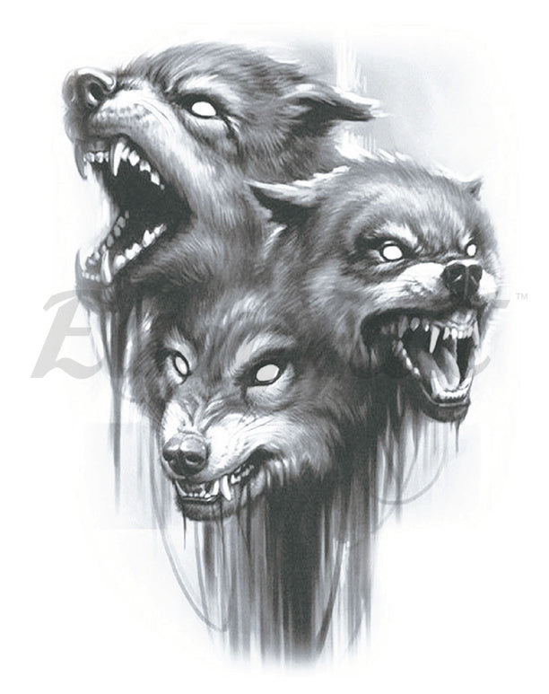Possessed Wolves - Temporary Tattoo