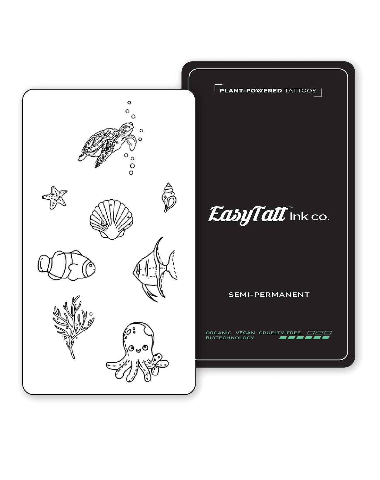 (8 Tattoos) Sea Friends - Semi-Permanent Tattoos