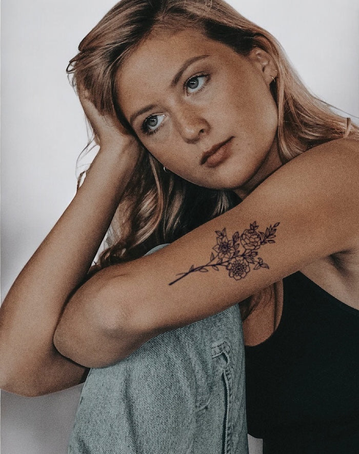 Tall Flowers - Semi-Permanent Tattoo