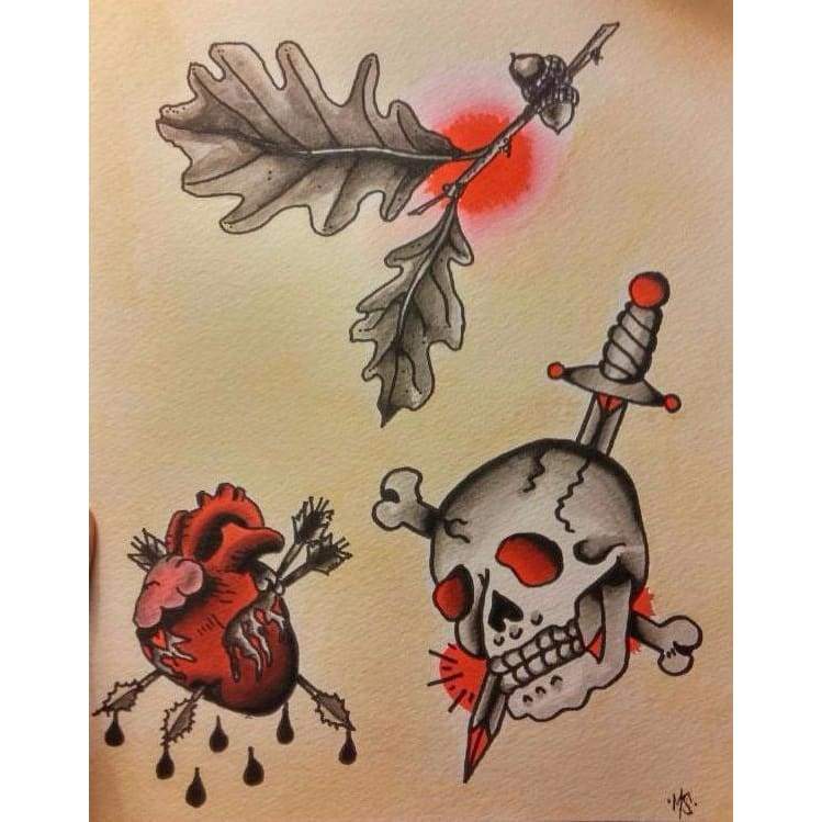 Traditional - By Micah Shafer - Temporary Tattoo